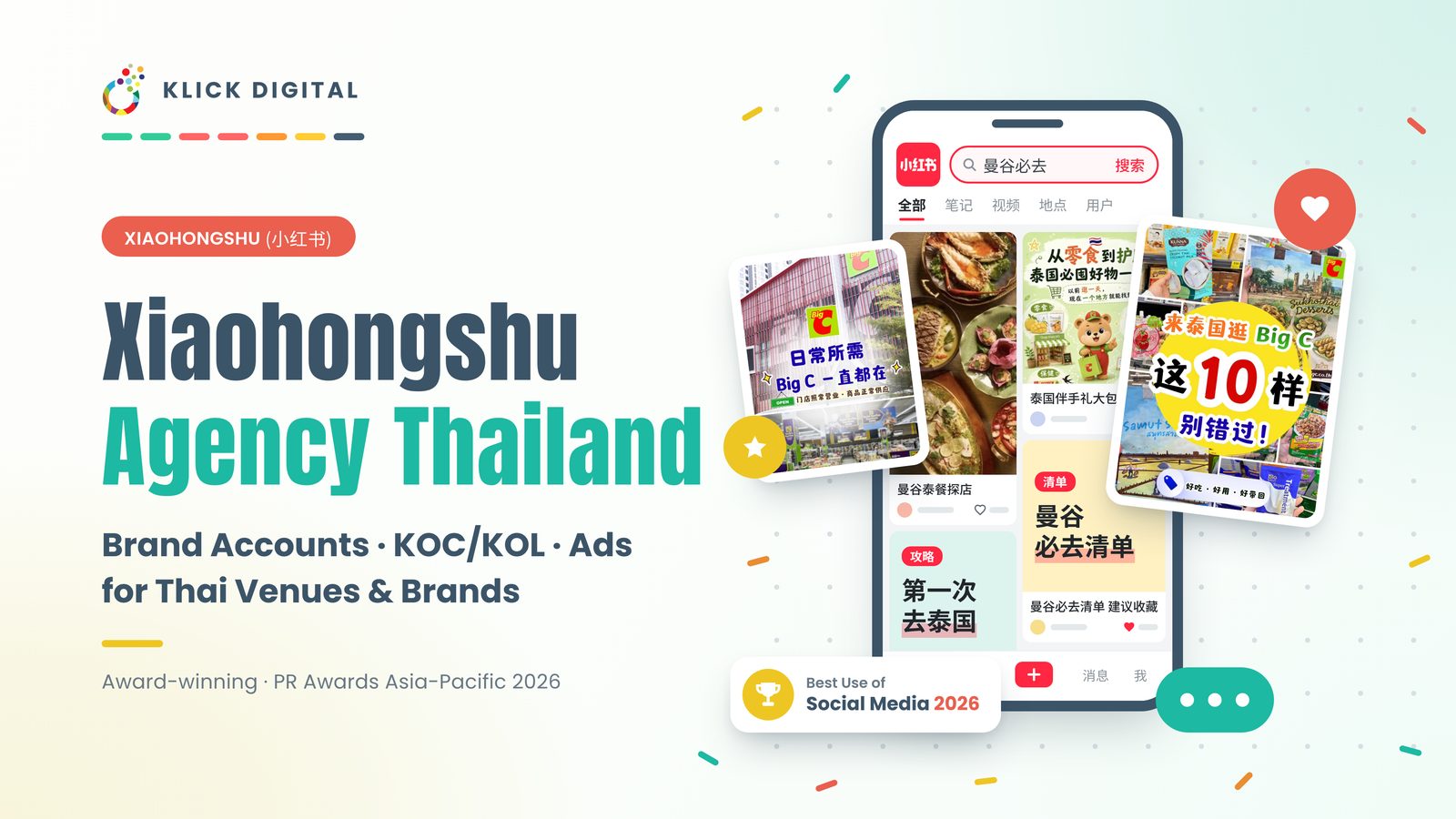 Klick Digital Xiaohongshu marketing agency Thailand banner